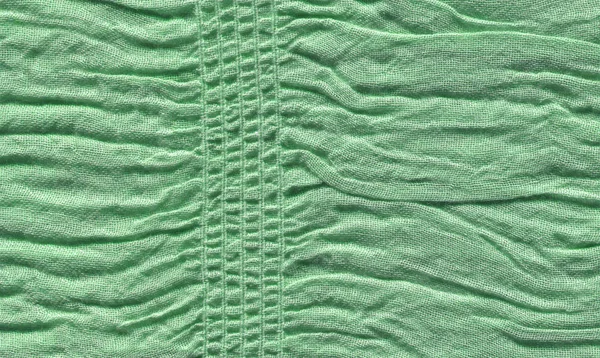 背景的绿色织物表面 绿色亚麻质地 背景绿色亚麻 — 图库照片