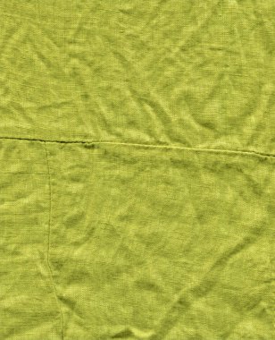 Yeşil keten doku arka plan. Arka plan için yeşil kumaş yüzeyi