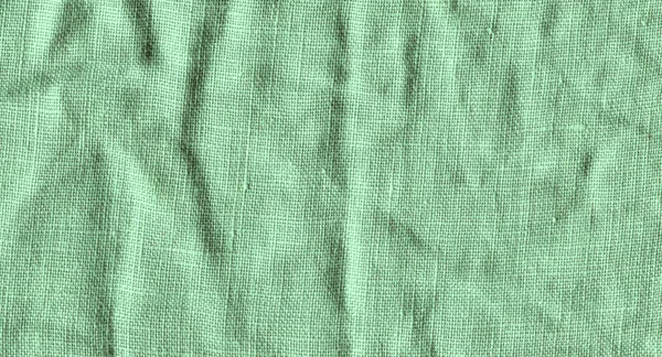 Green Fabric Surface Background Green Linen Texture Green Flaxen Background — Stock Photo, Image