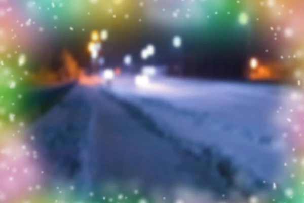Bakgrundsoskärpa bokeh stadsbilden på vintern — Stockfoto