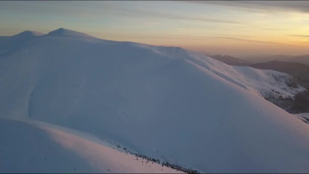 Aerial View Mountains Winter Season — Stock Video