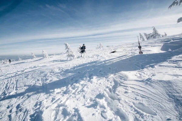 Kış sezonunda karla kaplı dağların görünümü 