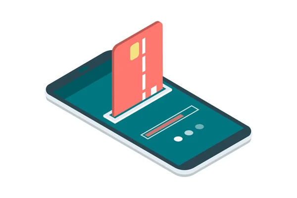 Безопасные Простые Электронные Платежи Смартфоне Помощью Финансовых Приложений Оплата Производится — стоковый вектор