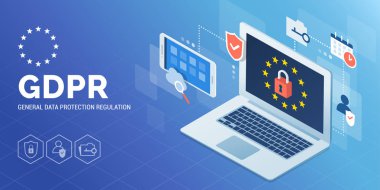 Genel veri koruma Yönetmeliği vektör çizim