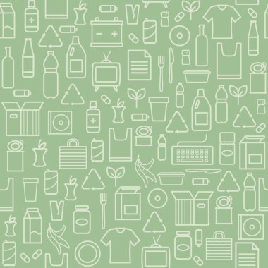 Atık ayrı toplama ve geri dönüşüm sorunsuz desen ve ekoloji arka plan