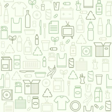 Atık ayrı toplama ve geri dönüşüm sorunsuz desen ve ekoloji arka plan