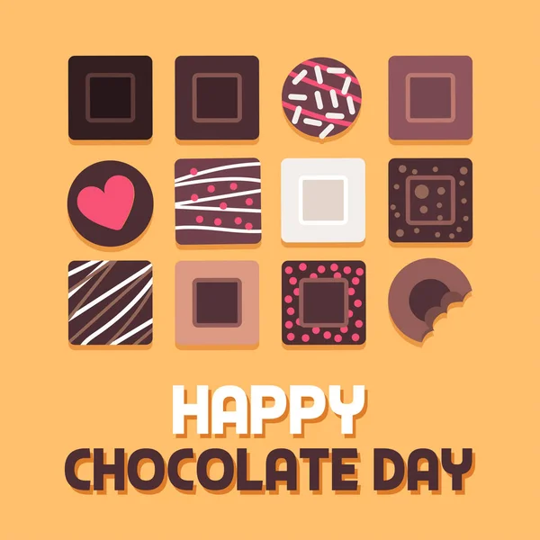 Happy Chocolate Day Social Media Post Mit Einer Sammlung Köstlich — Stockvektor