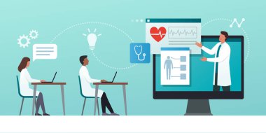 Çevrimiçi tıbbi webinar ve tıp kursları: Sanal sınıfta akademik öğrencilere doktor eğitimi