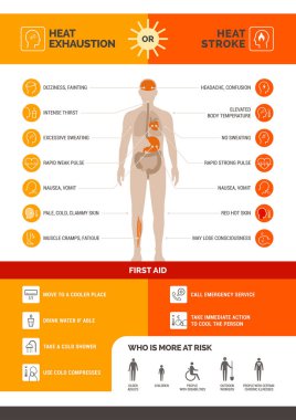 Sıcaklık tükenmesi ve sıcak çarpması sağlık hizmetleri bilgileri: belirtiler ve ilk yardım