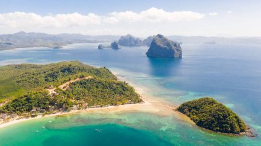 Las Cabanas Plajı. El Nido adaları ve plajları.