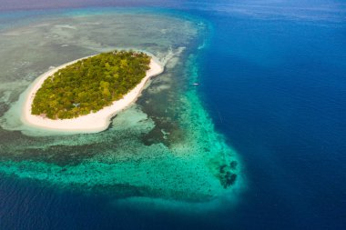 Mantigue Adası, Filipinler.Beyaz kumlu plajile küçük yuvarlak ada.
