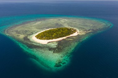 Mantigue Adası, Filipinler.Beyaz kumlu plajile küçük yuvarlak ada.