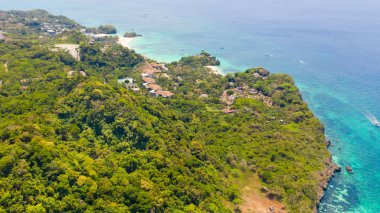 Boracay adası, yukarıdan bakın. Yeşil ada ile Seascape.