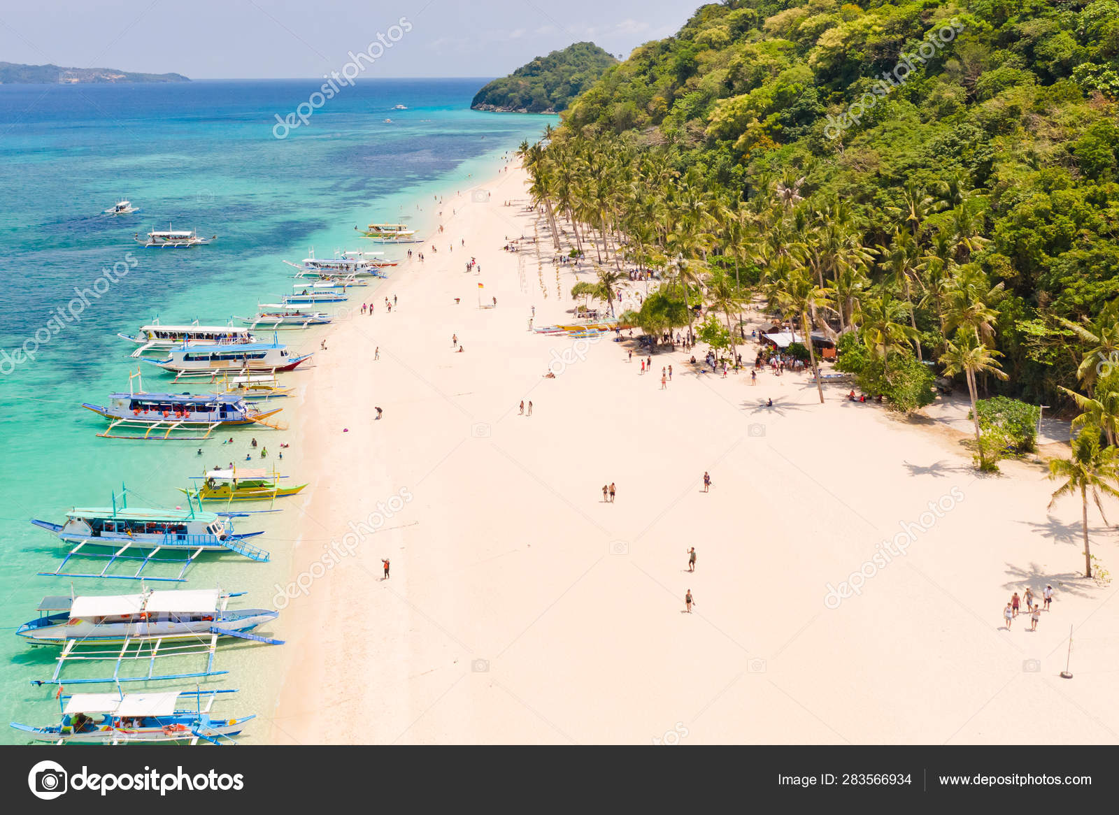 Puka Shell Beach, Boracay Island, Philippines, aerial view