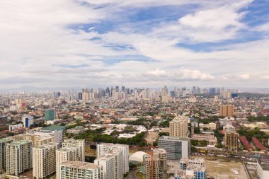 Manila.The Manila, Filipinler başkenti şehir Panorama. Sabahları modern metropol, en iyi manzara. Büyük bir şehirde gökdelenler ve iş merkezleri.