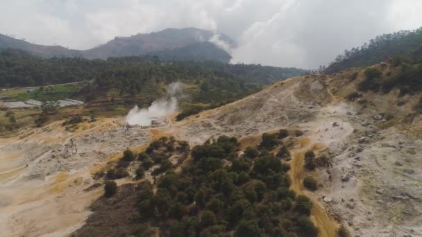 Plateau wulkaniczne Indonezja Dieng Plateau — Wideo stockowe