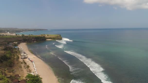 Zeegezicht met strand bali, Indonesië — Stockvideo