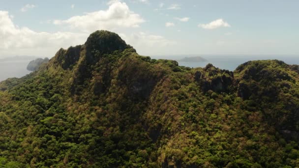 Θαλάσσιο τοπίο με τροπικά νησιά El Nido, Palawan, Φιλιππίνες — Αρχείο Βίντεο