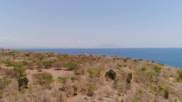 Letecký pohled krásná pláž na tropickém ostrově Menjangan. Bali, Indonésie. — Stock video