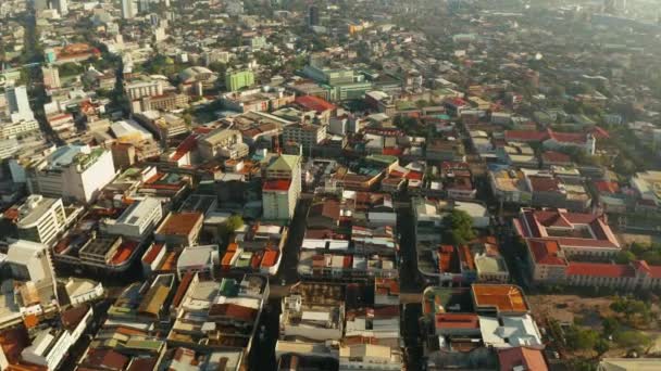 마천 루와 건물들이 있는 현대 도시, 필리핀. — 비디오