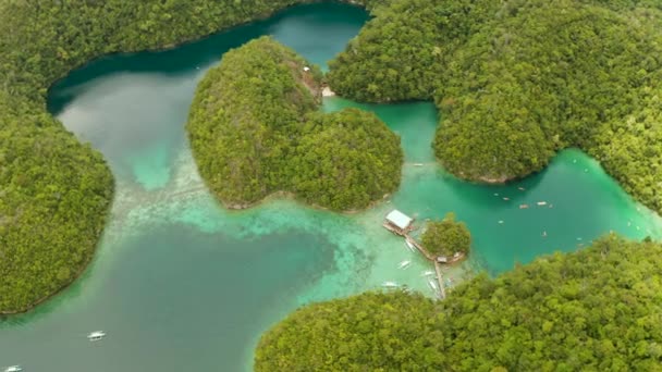 Αεροφωτογραφία της λιμνοθάλασσας Sugba, Siargao, Φιλιππίνες. — Αρχείο Βίντεο