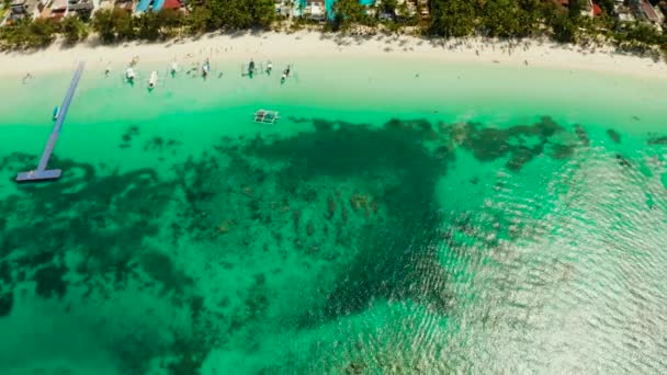 Νήσος Boracay με λευκή αμμώδη παραλία, Φιλιππίνες — Αρχείο Βίντεο