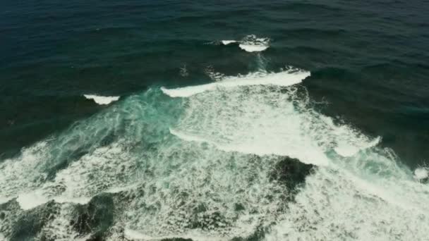 Vlny narážející na korálový útes. — Stock video