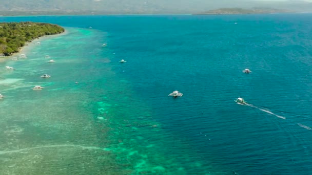 De kust van het eiland Cebu, Moalboal, Filipijnen. — Stockvideo