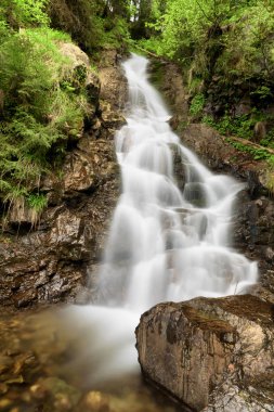 Doğal şelale Patraitesti. Nd ile uzun pozlama çekimi - filtre