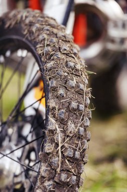 Motokros bisikletdetay görünüm tekerleği