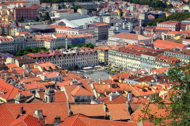 Lizbon Eski Şehir Havadan Görünümü, Portekiz