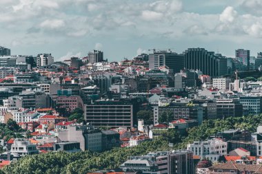 Lizbon Portekiz Eski Şehir Havadan Görünümü