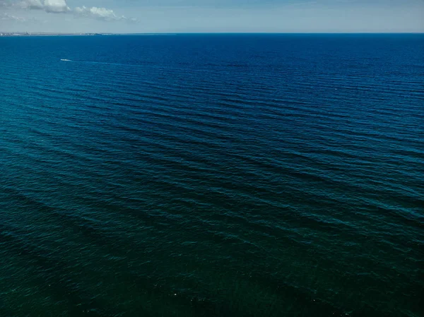 Drone aerial view ocean waves Blue water background
