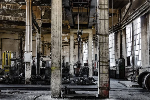 Abandonné Comuniste Intérieur Industriel Humeur Sombre — Photo