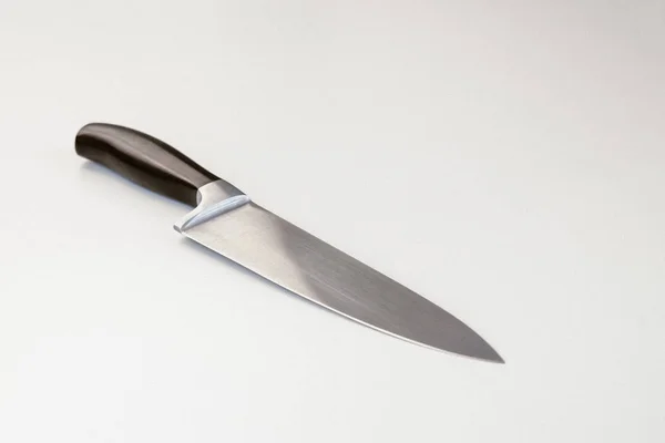 Big Kitchen Knife Lying Table Studio — Stock Photo, Image