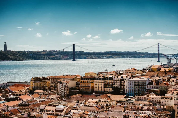 Widok Lotu Ptaka Stare Miasto Lizbonie Portugalia — Zdjęcie stockowe