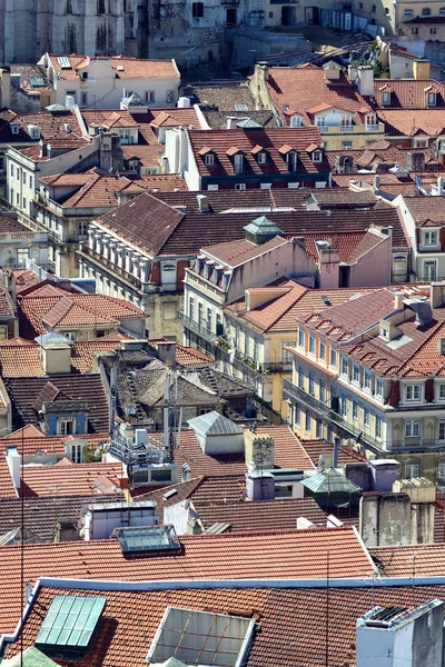 Widok Lotu Ptaka Stare Miasto Lizbonie Portugalia — Zdjęcie stockowe