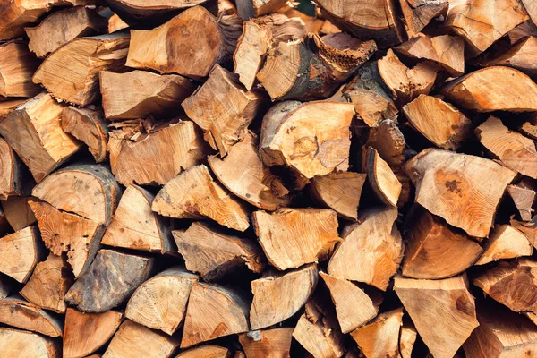 Wood background Stack of chopped firewoods prepared for winter — Stock Image Wood Background Stack Chopped Firewoods Prepared Winter Stock Photo