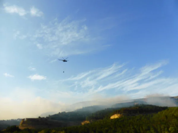 Pożar Lesie Ring Mount Miasto Kislovodsk Rosja — Zdjęcie stockowe