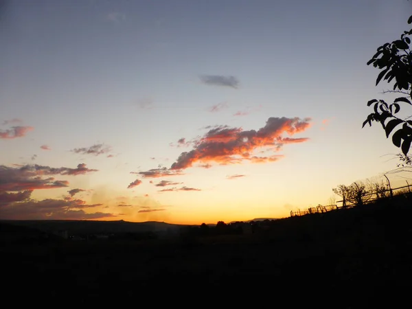 Céu Nuvens Pôr Sol Linha Horizonte — Fotografia de Stock