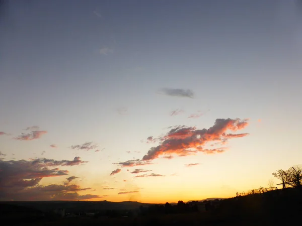 Céu Nuvens Pôr Sol Linha Horizonte — Fotografia de Stock