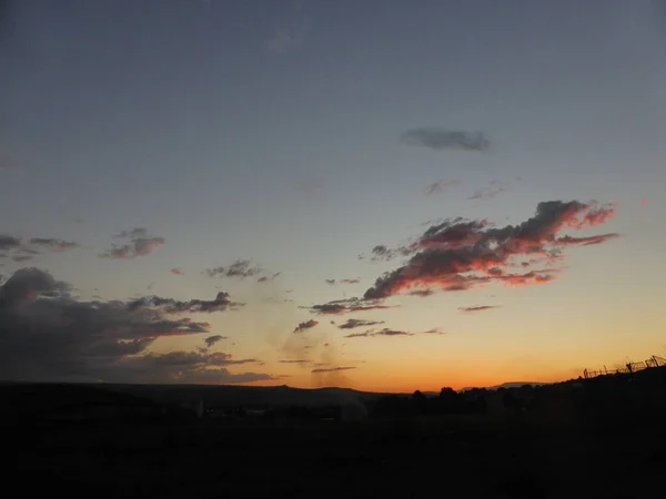 Céu Nuvens Pôr Sol Linha Horizonte — Fotografia de Stock