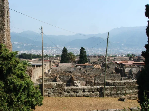O sítio arqueológico de Pompeia em Nápoles — Fotografia de Stock