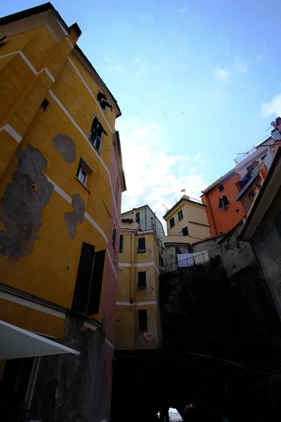 Vernazza manzarası ve denizi, beş ülke. — Stok fotoğraf