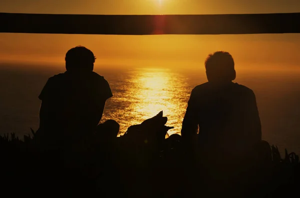 Freunde Sonnenuntergang — Stockfoto