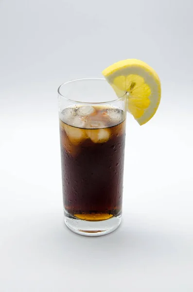 Cold Coke Ice Lemon — Stock Photo, Image