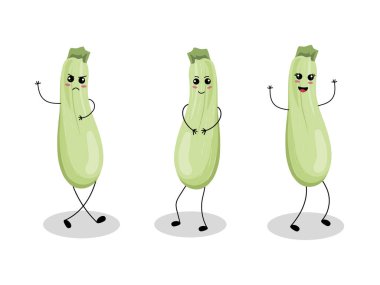Kawaii Kabak Sebze Clipart Üçlüsü