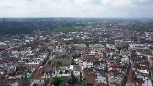 Panorama van de stad Lviv, Oekraïne — Stockvideo