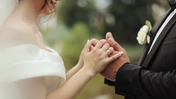 Casal caminhar juntos de mãos dadas e beijando — Vídeo de Stock