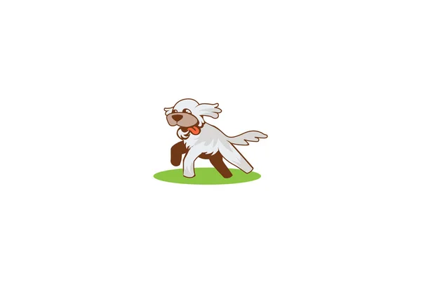 Perro Saltando Sobre Hierba — Vector de stock